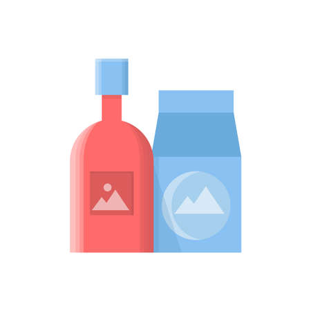 packaging with brand label for branding identity iconのイラスト素材