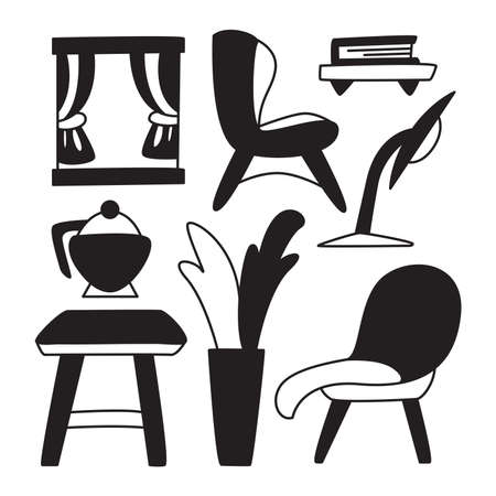 furniture and home decorationのイラスト素材