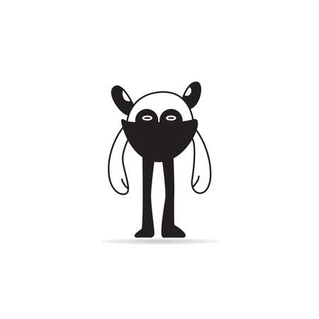 cute and funny monster characterのイラスト素材