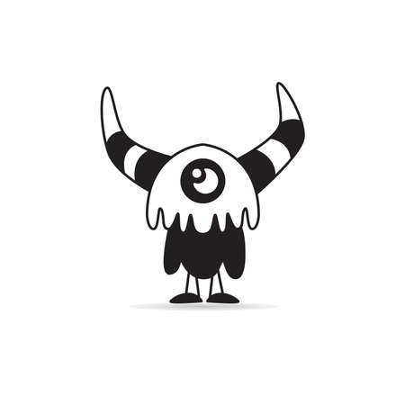 cute and funny monster characterのイラスト素材