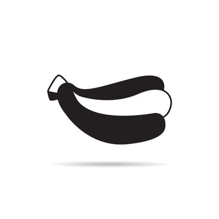banana icon on white background vectorのイラスト素材