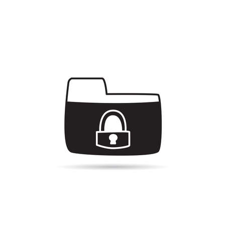 folder and key security icon vectorのイラスト素材