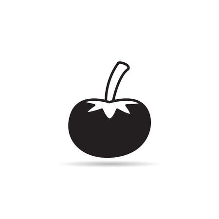 tomato icon on white background vectorのイラスト素材
