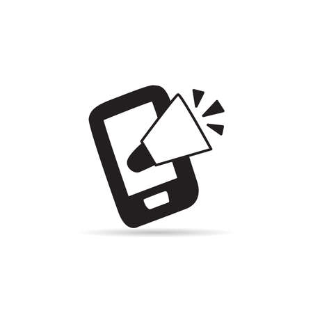 mobile phone and megaphone for mobile marketing concept iconのイラスト素材