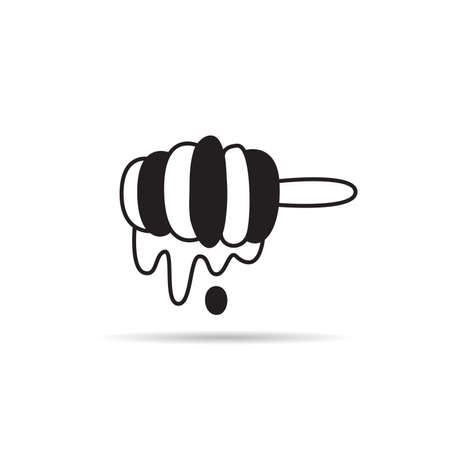 honey dripping on white background vectorのイラスト素材