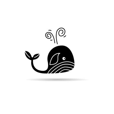 cute dolphin icon on white background vectorのイラスト素材