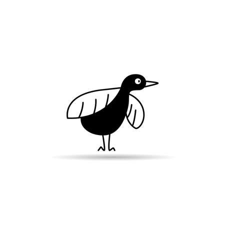 egret, heron icon on white background vectorのイラスト素材