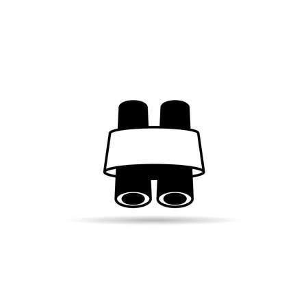 binoculars icon vector on white backgroundのイラスト素材