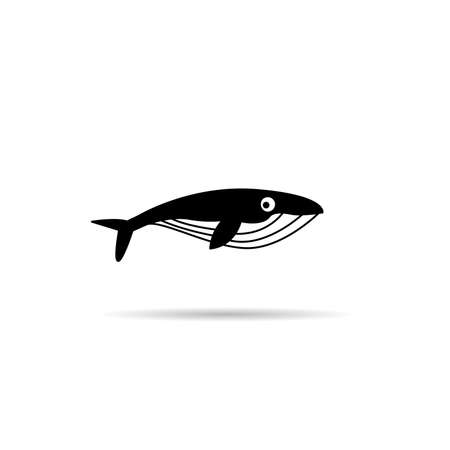 whale icon on white background vectorのイラスト素材