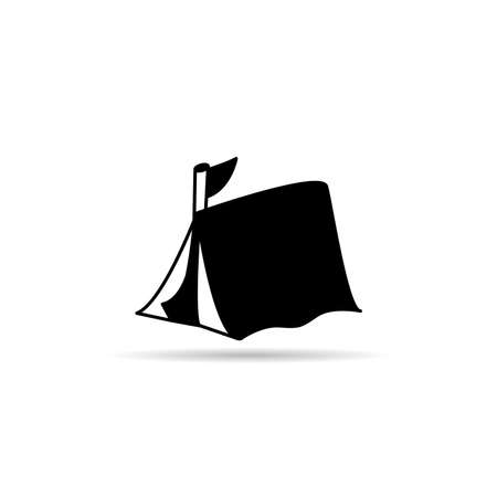 tent icon vector on white backgroundのイラスト素材