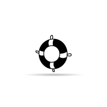 lifebuoy icon on white background vectorのイラスト素材