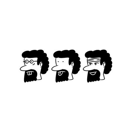 people avatar male face portrait icons setのイラスト素材