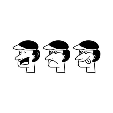 people avatar male face portrait icons setのイラスト素材