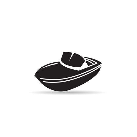 speedboat icon vector on white backgroundのイラスト素材
