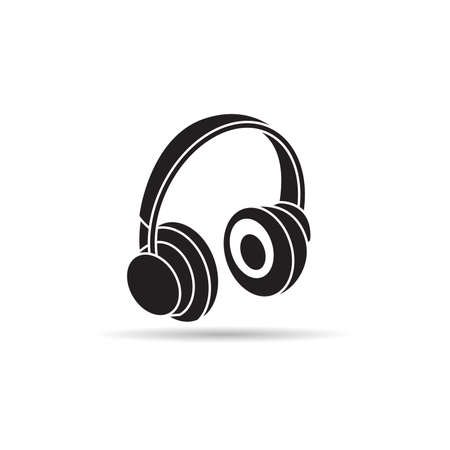 headphone icon vector on white backgroundのイラスト素材