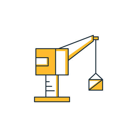 port crane yellow theme icon vector illustrationのイラスト素材