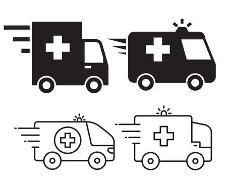 ambulance icons vector illustration setのイラスト素材