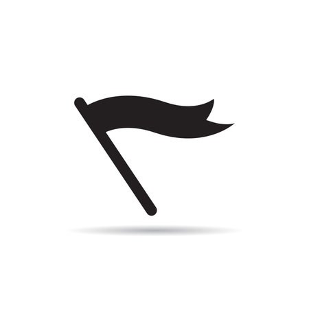 flag pole icon on white backgroundのイラスト素材