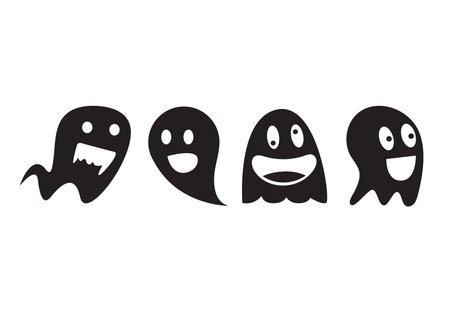 ghost icons set vector on white backgroundのイラスト素材