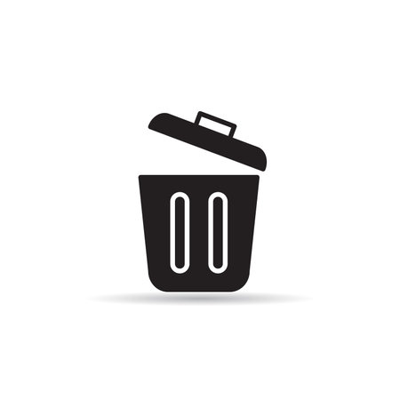 trash bin icon vector on white backgroundのイラスト素材