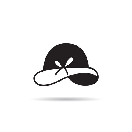 fashion hat icon vector on white backgroundのイラスト素材