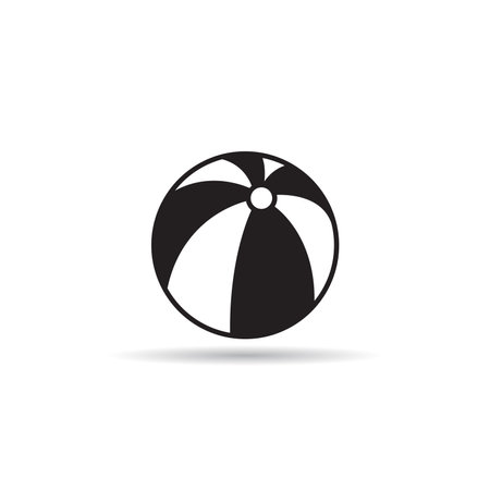 volleyball icon vector on white backgroundのイラスト素材