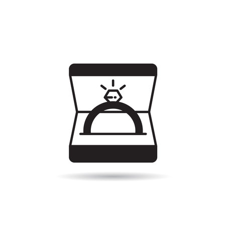 wedding ring icon vector on white backgroundのイラスト素材