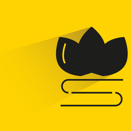 gas stove with shadow yellow backgroundのイラスト素材