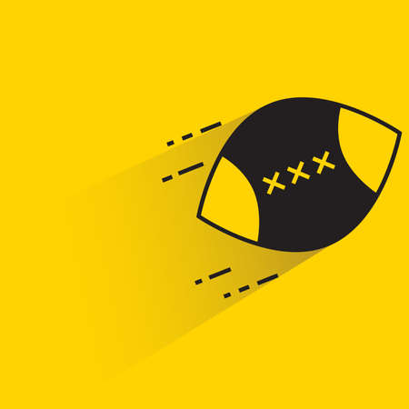 rugby ball with shadow yellow backgroundのイラスト素材