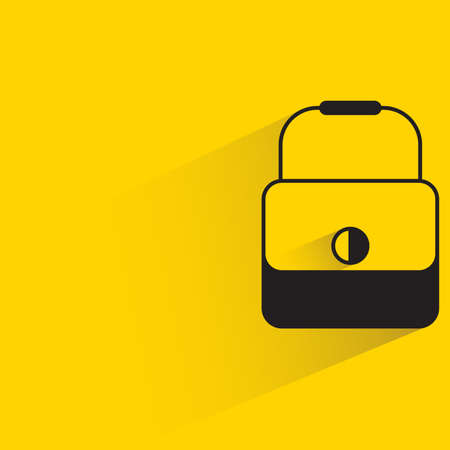 handbag with shadow on yellow backgroundのイラスト素材