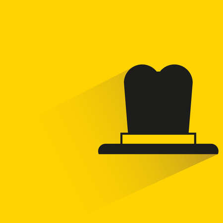 hat with shadow on yellow backgroundのイラスト素材