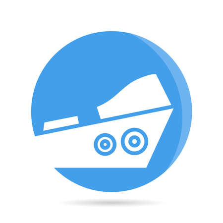 ship, sailing boat , vessel icon blue circle buttonのイラスト素材