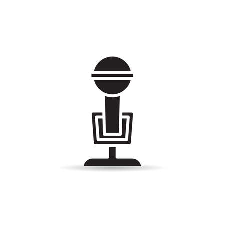 microphone icon vector illustration on white backgroundのイラスト素材