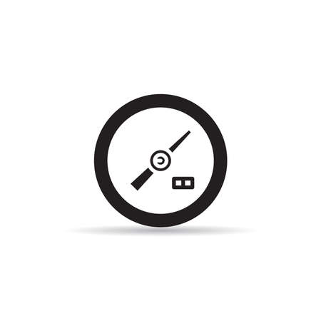 speedometer, speed dashboard icon on white backgroundのイラスト素材