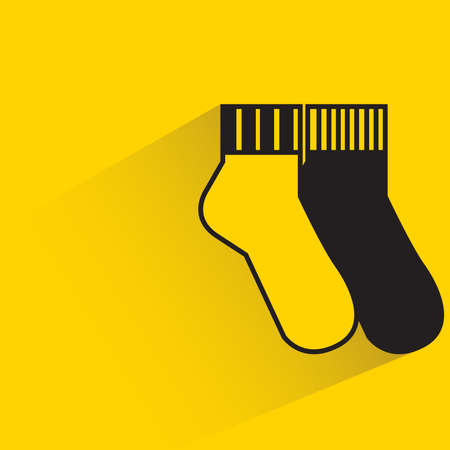 sock with shadow on yellow backgroundのイラスト素材