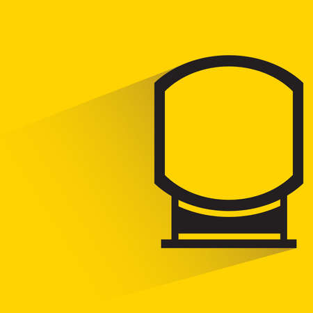 side walk advertising board with drop shadow on yellow backgroundのイラスト素材