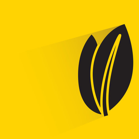 leaves with shadow on yellow backgroundのイラスト素材
