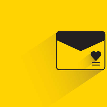 love letter with drop shadow on yellow backgroundのイラスト素材