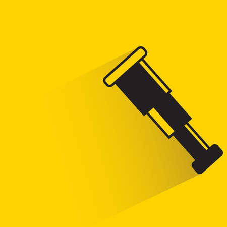binoculars with shadow on yellow backgroundのイラスト素材