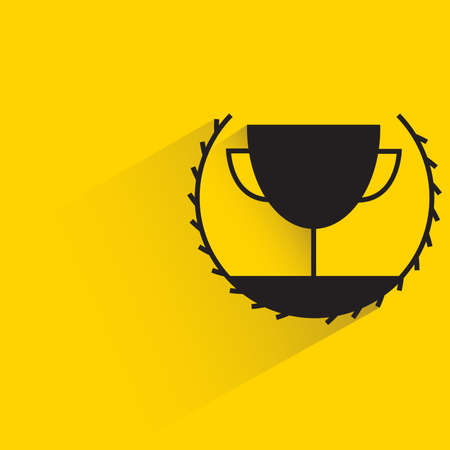 trophy with shadow on yellow backgroundのイラスト素材