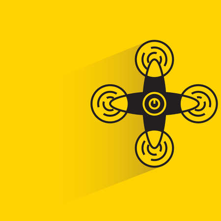 drone with drop shadow yellow backgroundのイラスト素材