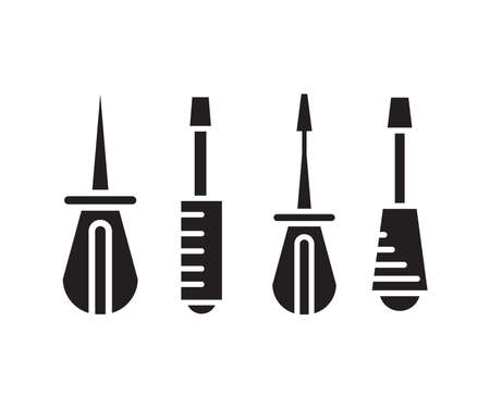 screwdriver tool icons set vectorのイラスト素材