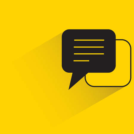 speech bubbles with shadow on yellow backgroundのイラスト素材
