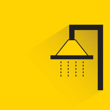 shower with shadow on yellow backgroundのイラスト素材