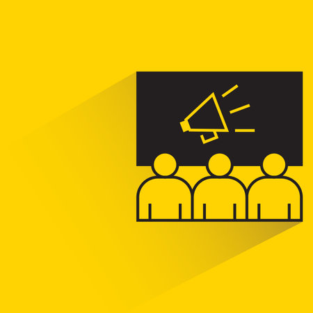 marketing and audience concept icon on yellow backgroundのイラスト素材