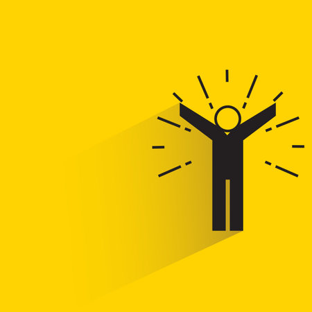 success people icon on yellow backgroundのイラスト素材