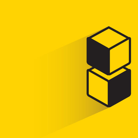 cube icon on yellow backgroundのイラスト素材