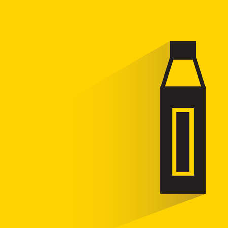 beverage bottle packaging on yellow backgroundのイラスト素材