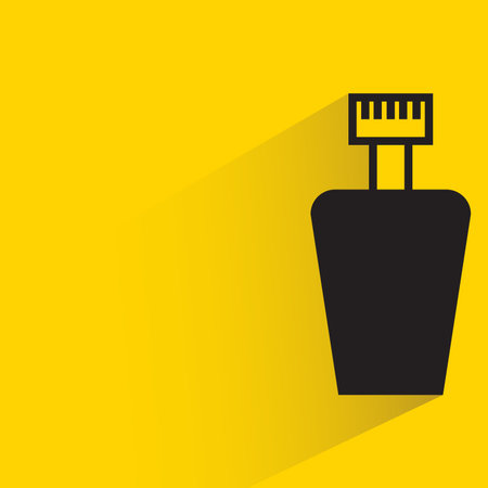 beverage bottle icon with shadow on yellow backgroundのイラスト素材