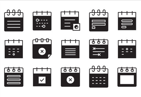calendar icon set vectorのイラスト素材